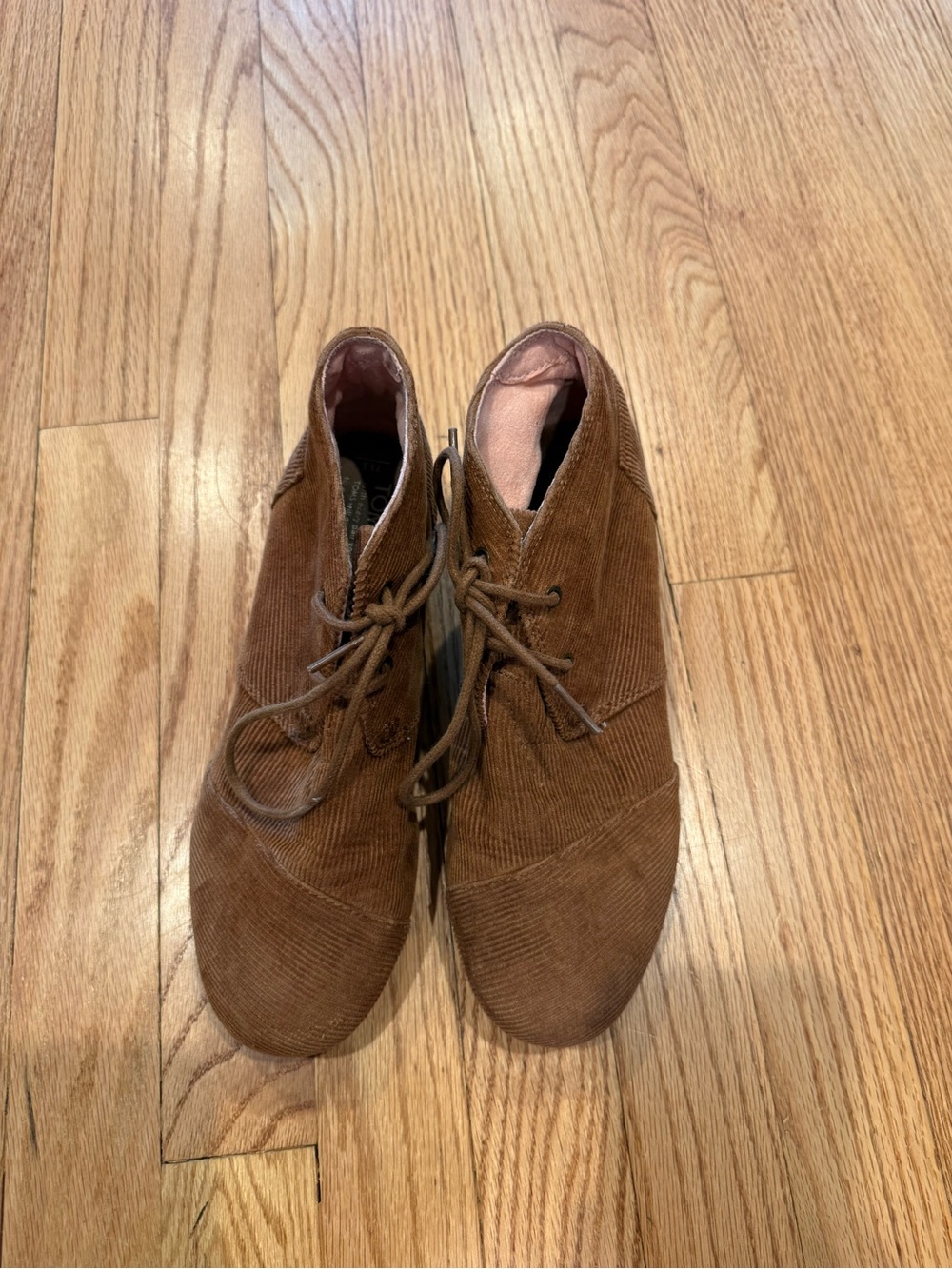 Brown Corduroy Toms wedge Boots - Picture 4 of 6